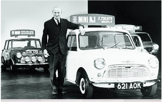 Sir Alec Issigonis with the first Mini